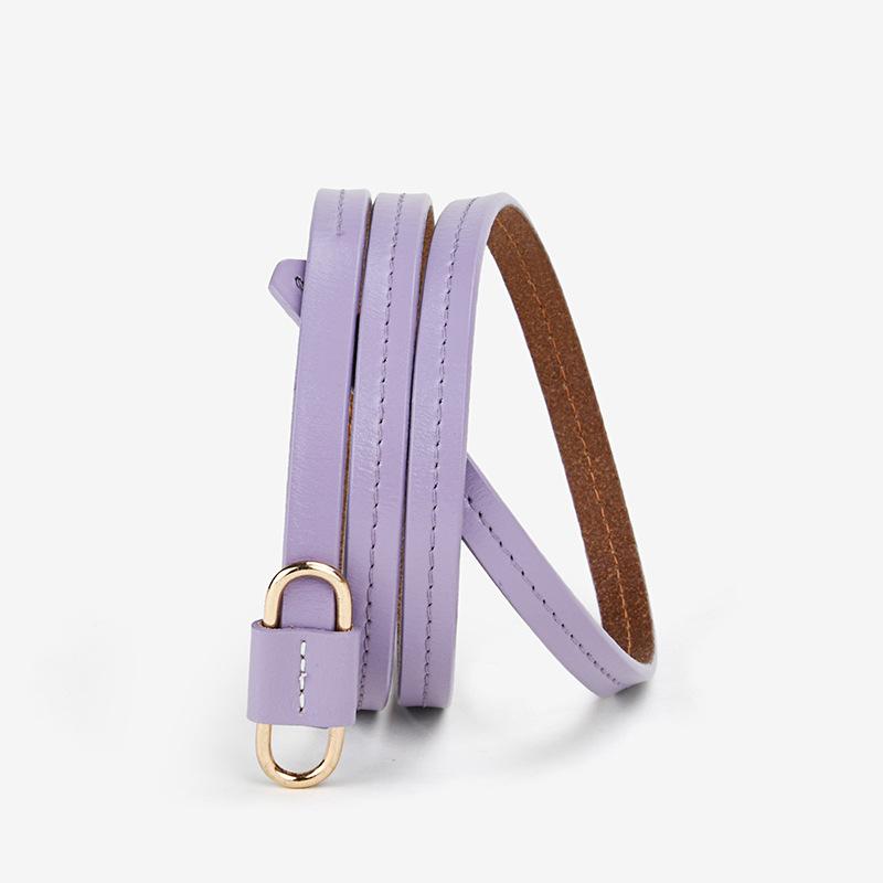 Women's Soft Leather Belt Cowhide Belt Genuine Leather Thin Belt Without Punching Leather