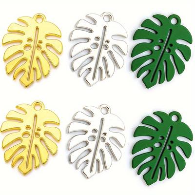 3/6/12 Stück Moderner Kunststil Retro Legierung Schildkrötenrücken Blatt Dreifarbig Optional Hohlblatt Sommer Frischer Blattanhänger