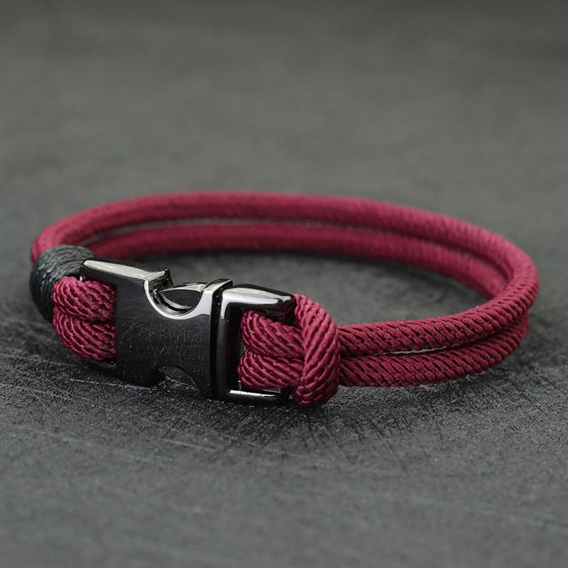 New Fashion Men Bracelet Double Layer Spring Buckle 4mm Nylon Rope Braclet Homme Leisure Accessories Hiphop Braslet Gift For Him