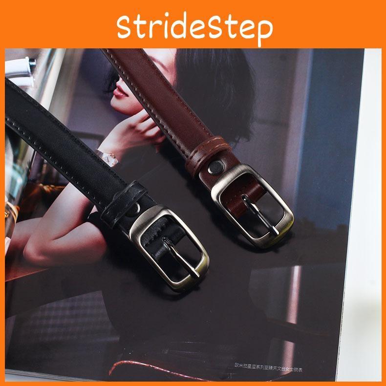 Simple Solid Color Oval Buckle Decoration Women Slim Waist Belt For Daily Use