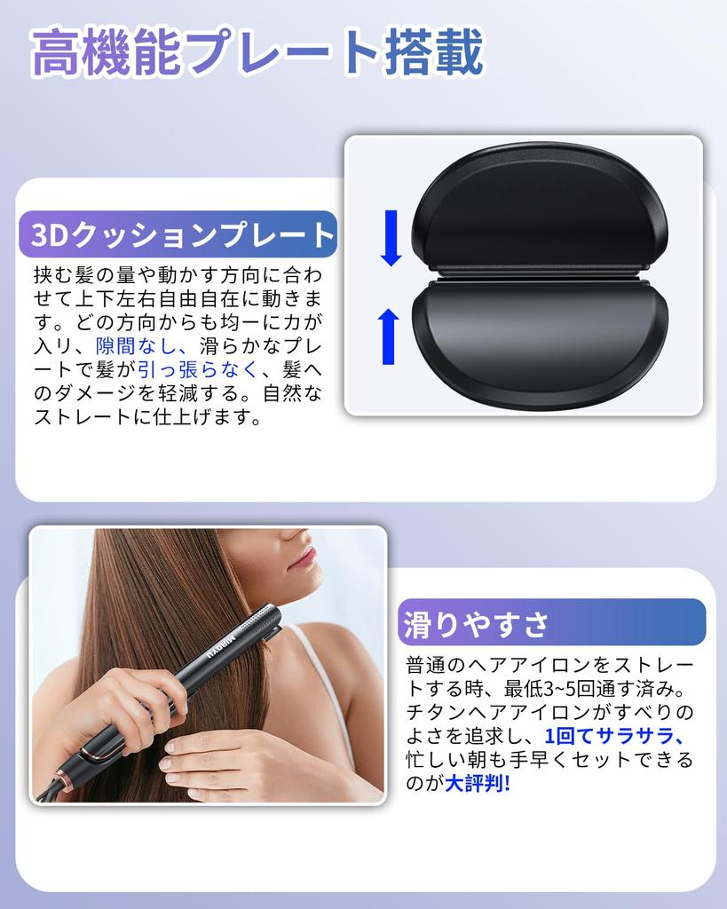 Miaoyu Hair Curl 10 Million Negative Professional International Black Iron, Straightener, 24mm, 2-Way & Straightener, Ions, 100-230°C, Grade, Display,