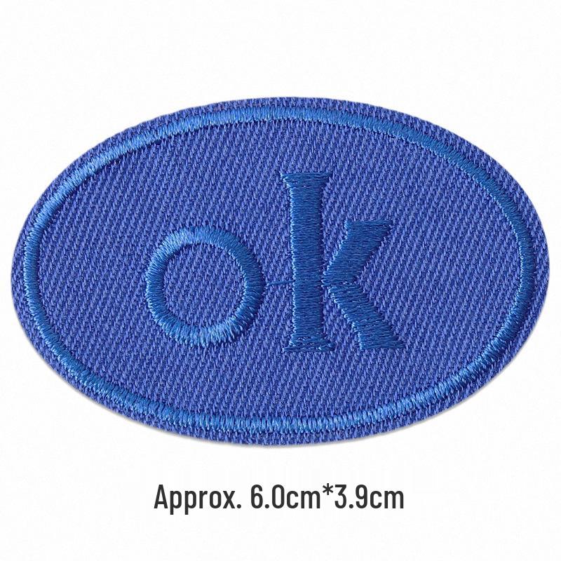 Self-Adhesive Embroidery Cloth Patches for Jackets & DIY Decor - OK Letter Accessory Stickers