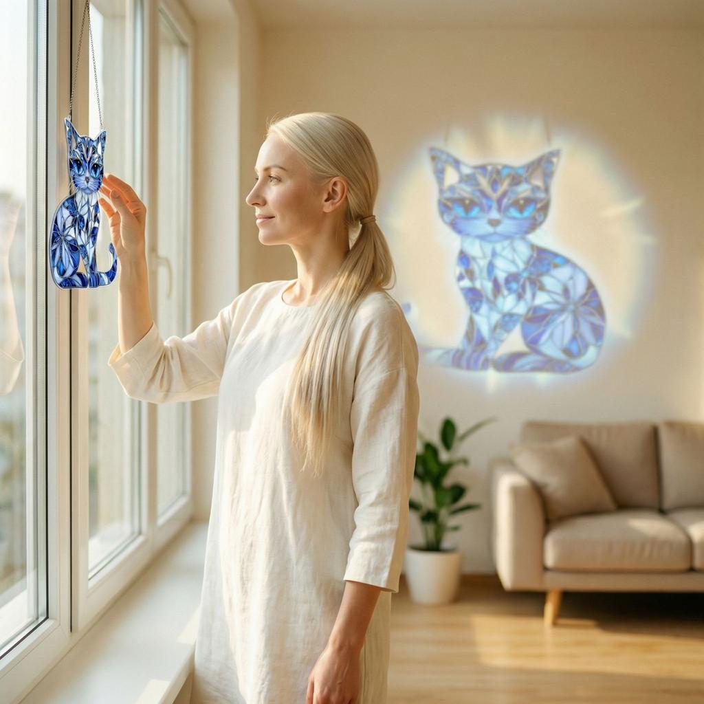 2D Acrylic Blue Light Catcher Decorative Pendant