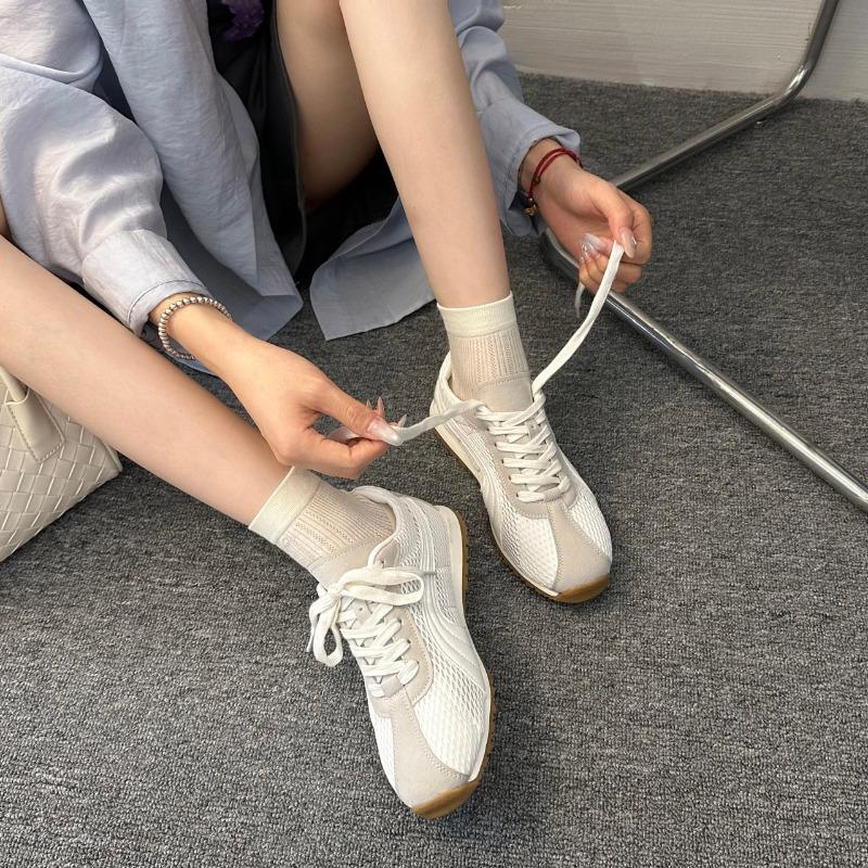 

Fashion Shoes Female 2025 Brand Lace-up Women s Vulcanize Shoes Fashion Color Matching Casual New Mesh Comfortable Breathable Sneakers 35 покинуть белый