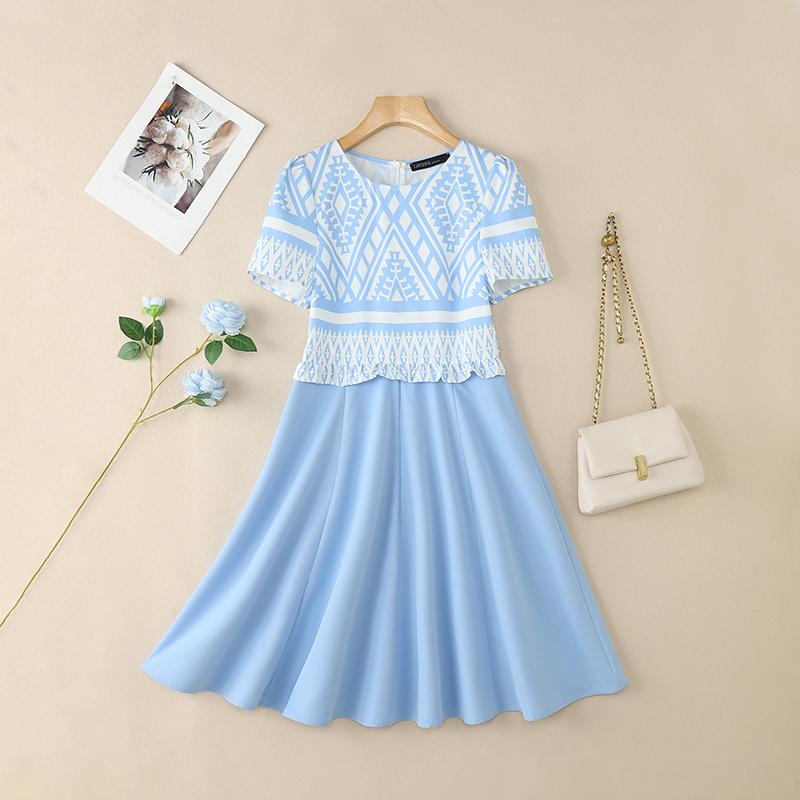 ZANZEA Women Summer Round Neck Casual Short Sleeve Print Dress