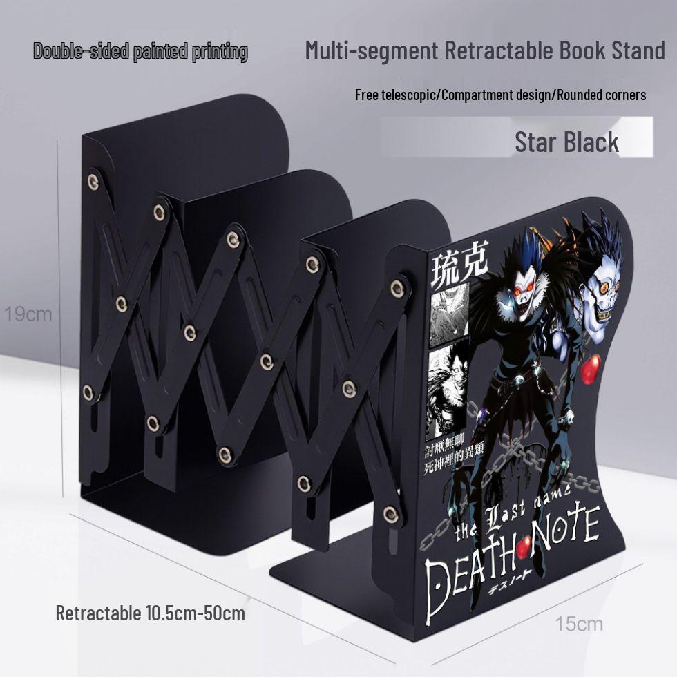 Death Note Cute Cartoon Desktop Organizer: Retractable Folding Book Stand for Students