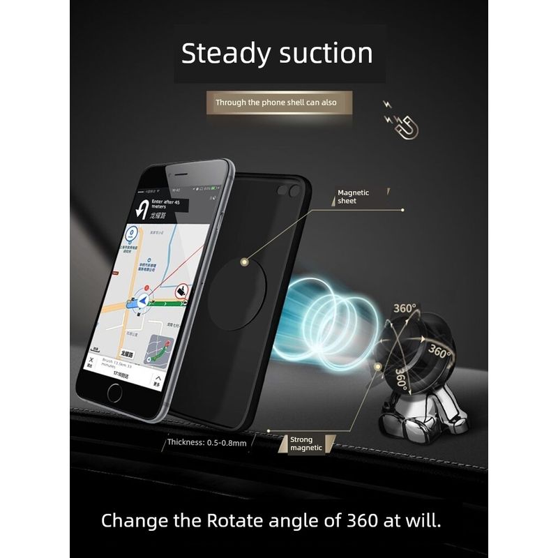 Crazy Hat Villain Car Phone Holder Magnetic Suction Navigation Support Car Inner Car Fixed Gadget New Arrival