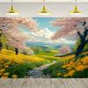 One 2D flat banner vibrant spring park design perfect for party backdrop decoration no power required. Wsj