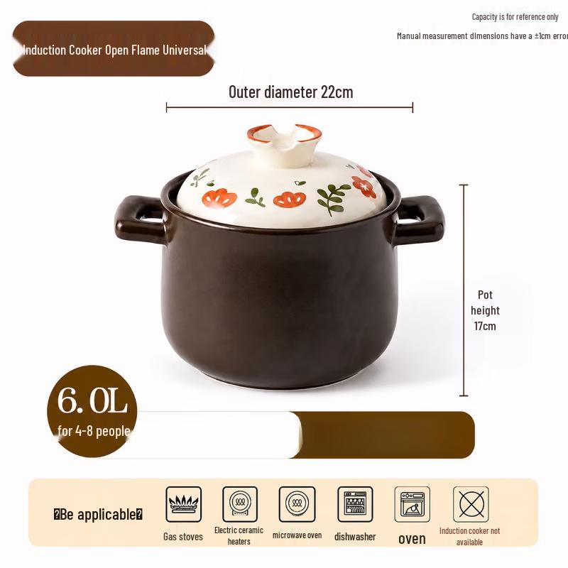 PuPan Ceramic Soup Pot for Induction Cooktops