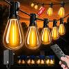 Likesky 130FT LED Outdoor String Lights with Remote Waterproof Patio Lights with Shatterproof S11 Bulbs, Dimmable Outside Hanging Light Connectable