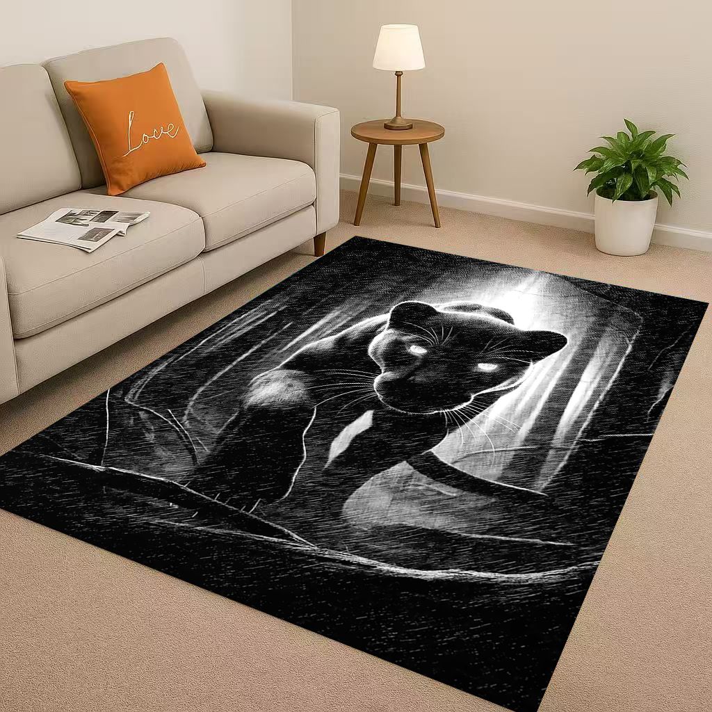 3D Cheetah Leopard Beast Living Room Non Slip Area Rug Soft Carpet for Bedroom Playroom and Sofa ,Easy Clean Home Decor Doormat