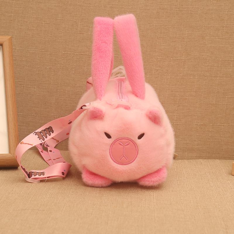 Plush Capybara Panda Claw Machine Crossbody Bag with Large Capacity