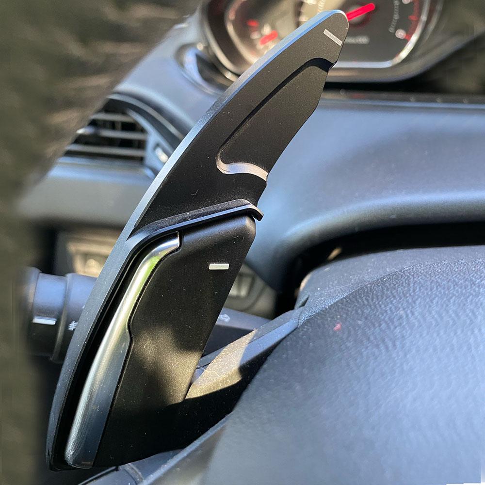For r333 Shift Paddle 3008 2008 5008 508 308 208 GT SW Aluminum Car Steering Wheel DSG Extender Shifter Paddles Stickers 2pcs 333r
