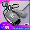 Para Alfa Romeo Liga de Alumínio Couro Carro Chave Remota Inteligente Capa Concha Protetora para Alfa Romeo Giulia 2015 +Stelvio 2016+ Spider Et