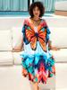 European & American Cotton Print Beach Cover-Up Long Dress - Plus Size Swimsuit Sunscreen Robe