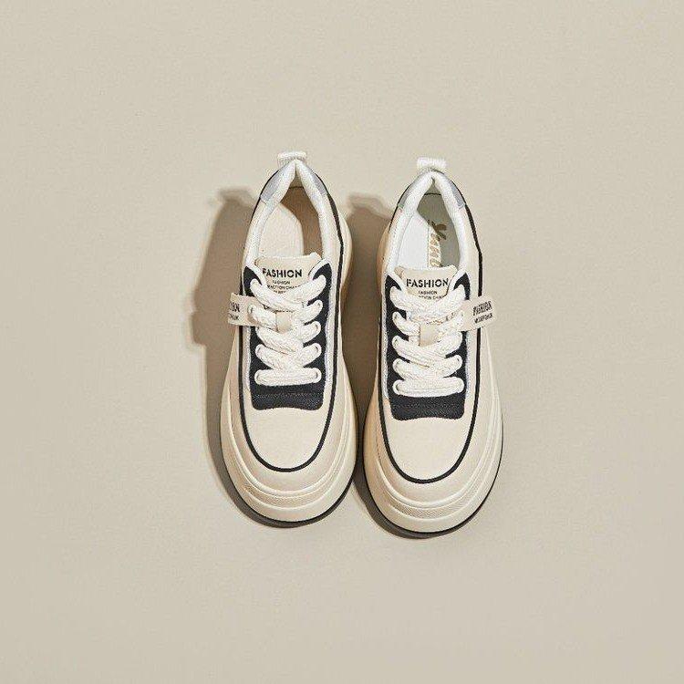 

Маленькие белые туфли женские весенние туфли с высокой подошвой Muffin Thick Bottom Hundred со спортивной и повседневной женской обувью лето 34