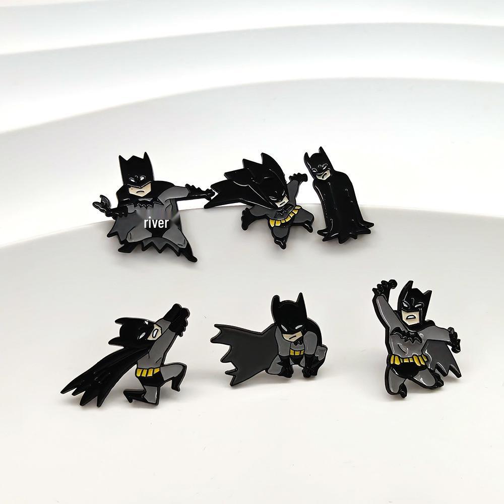 Classic Batman Cartoon Brooch – Superhero Badge and Anime Accessory