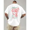 2026 Summer Unisexs Cherry Coffee Print Tshirt Stylish And Casual Tee Streetwear Oversized Loose Casual Short Sleeve