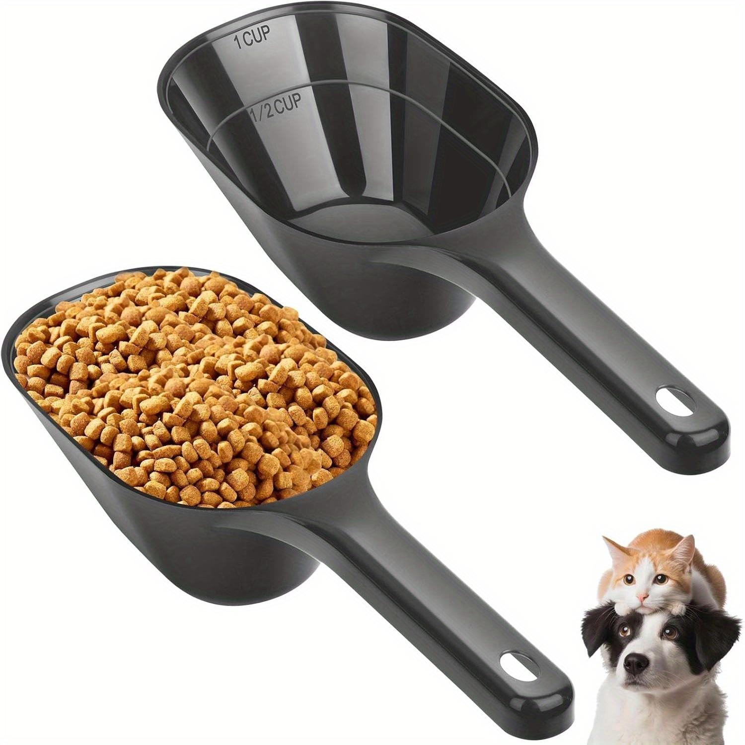 

2-Pack Dog Food Scoop, Pet Food Scoop with Measurement Lines for 1/2 Cup and 1 Cup, Plastic Pet Food Scoop Suitable for Dogs