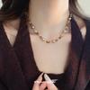 Beaded Tiger's Eye Stone Shell Pearl Necklace Women's Autumn and Winter Temperament Light Luxury Clavicle Chain Niche Premium Sense Necklace