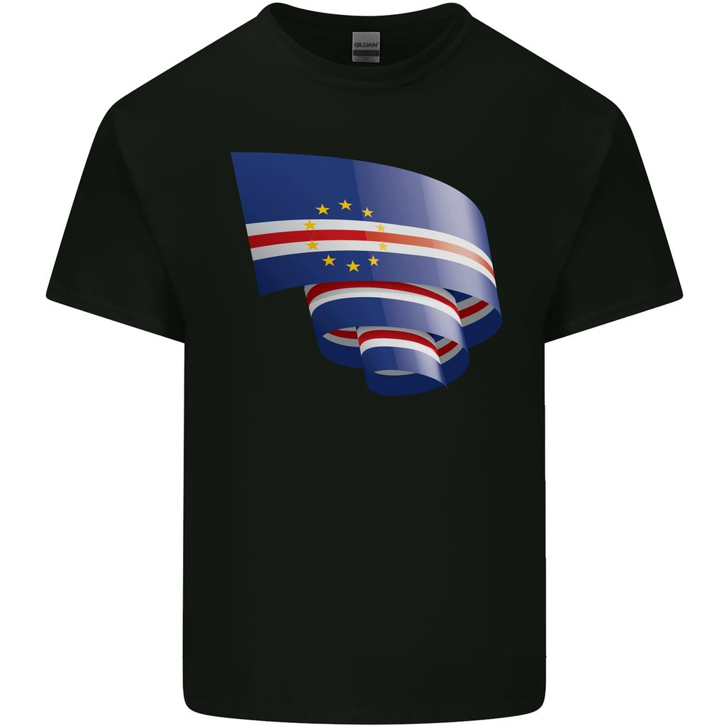 Curled Cape Verde Flag Verdean Day Football Unisexs Light Cotton TShirt