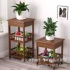 Modern Bamboo&Wooden Plant Stand-Living Room Corner Shelf with Storage Multi-Tiered Flower Pot Holder for Balcony & Indoor Decor