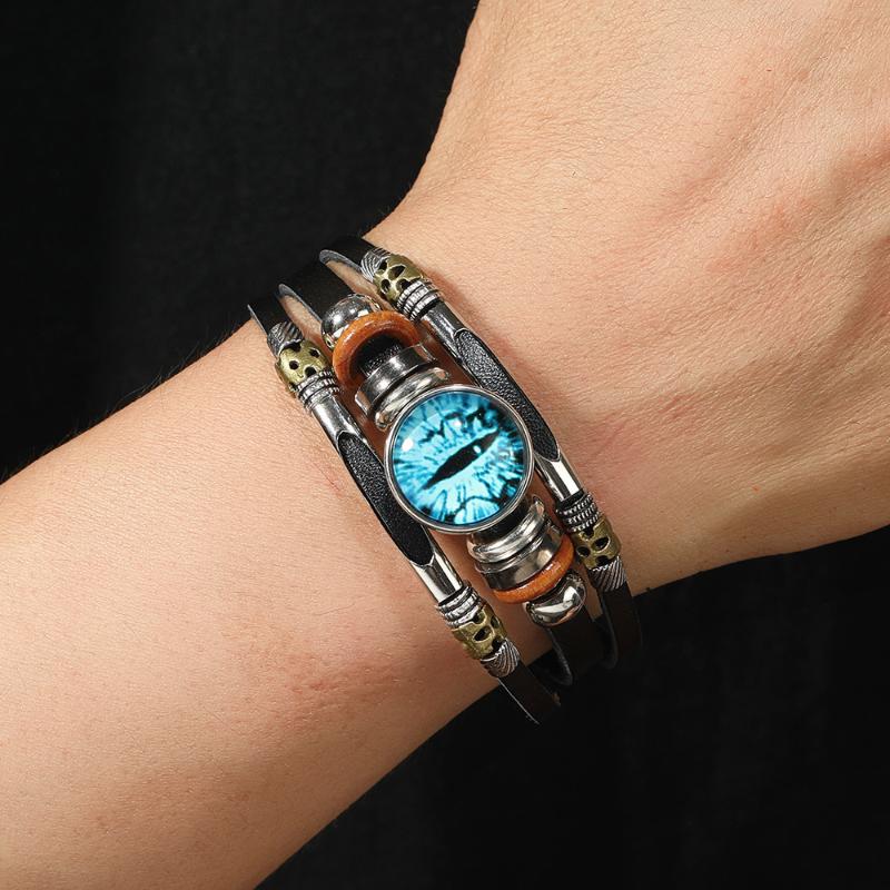 Kreatives Perlen Teufelsauge Mehrschichtiges Leder Verstellbares Armband Unisex Schmuck Accessoires Geschenke