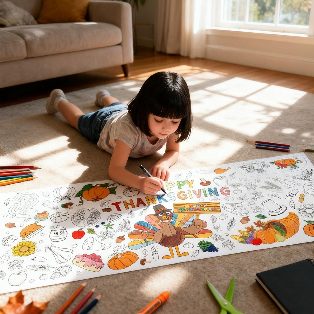 Thanksgiving Decorative Tablecloth, Waterproof, Graffiti-proof