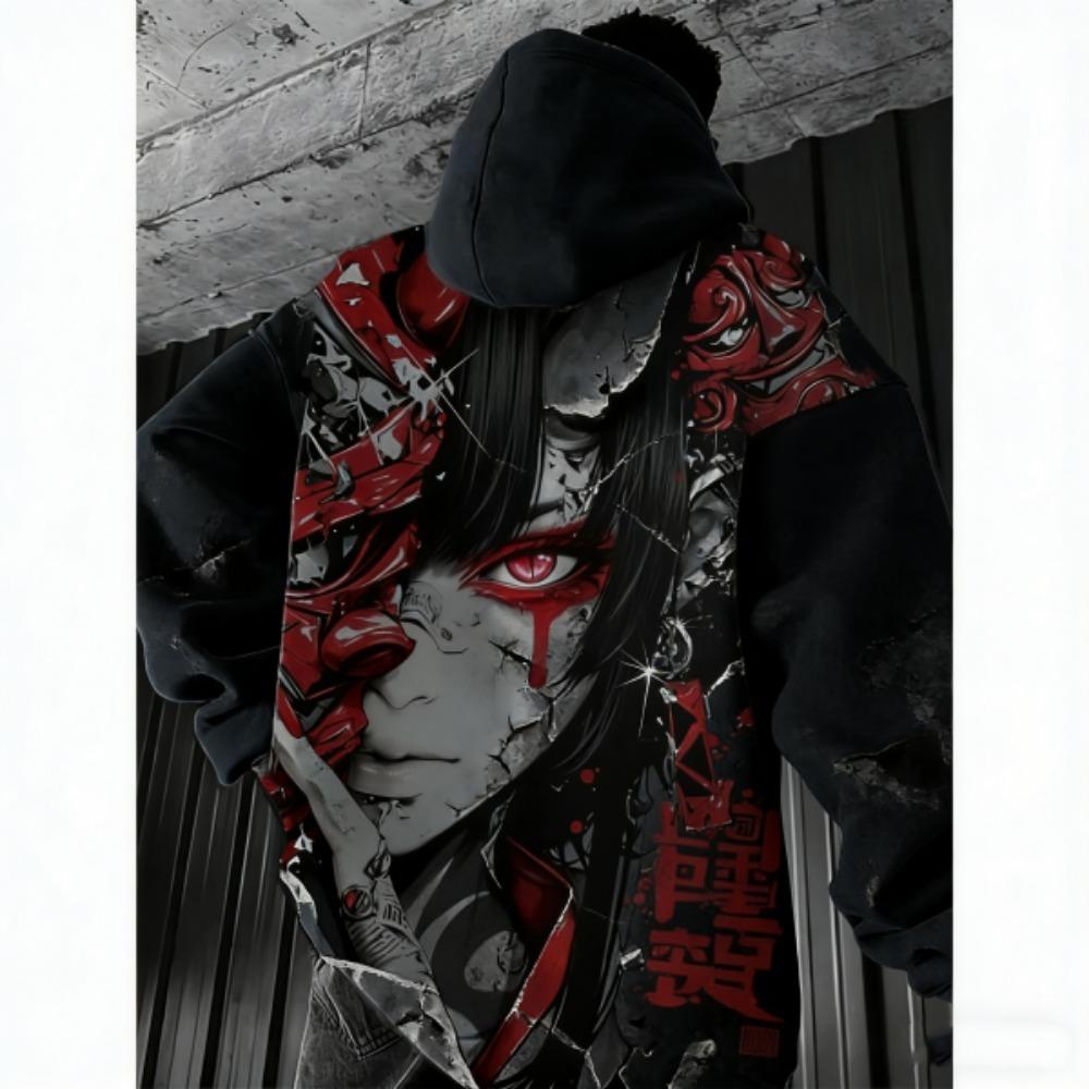 Europe and America Spring Anime Print Hoodie Men Women Fashion Sexy Samurai Casual Hoodie Sweatshirt Autumn Clothes Y2k Coat