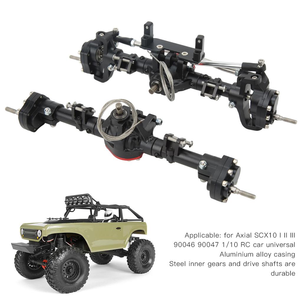 RC Axle Kit Front Rear CNC Differential Locking Axles Set for SCX10 I II III 90046 90047 1Celsius10 RC Car
