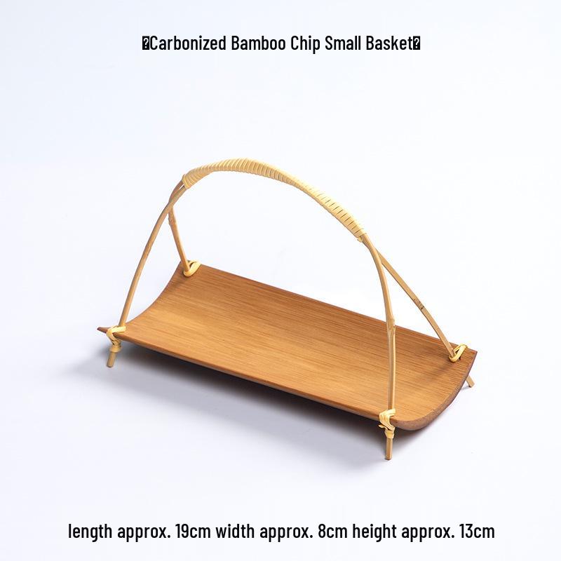 Kreativer Bambus-Webkorb: Kleines Tablett mit Griff für Tee, Snacks oder Gebäck