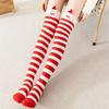 Over Above Knee Socks Long Womens Striped Panda Cat Winter Warm Ladies Girls Black White Funny Thigh High Stockings Christmas