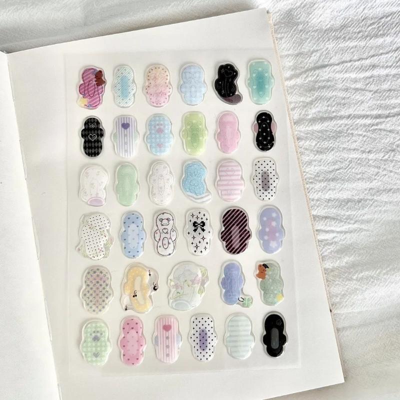 

1/2 шт. Мультяшні креативні наліпки-желе для гігієнічних прокладок, рельєфні наліпки, милі декоративні наліпки для скрапбукінгу, DIY, подарунок