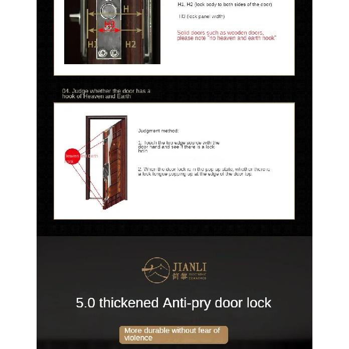 Anti-burglary door lock wooden door household general-purpose gate lock stainless steel handle set entry door mechanical lock
