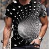 Neues Sommer-T-Shirt für Herrenmode mit visuellem Vortex-Aufdruck für Herren