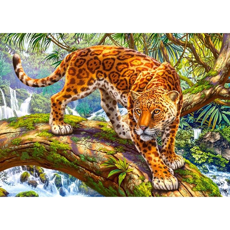 DIY 5D Diamond Painting Leopards Diamond Embroidery Forest Animal Cross Stitch Full Round Drill Resin Home Decor Art Gift