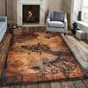 Vintage World Map Rug – Stylish Area Mat for Living Room, Bedroom & Office | Large Stain-Resistant Decorative Carpet