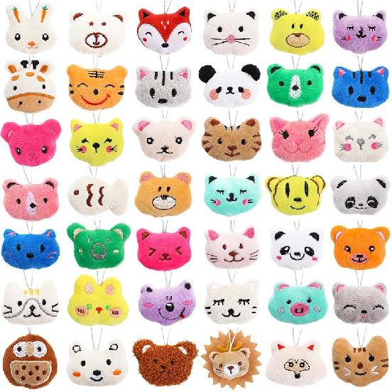 Sumind 42 Pcs Mini Stuffed Animals Toys Set Small Plush Keychain Decorations for Teacher Student Award, Carnival Prizes, Goodie Bags Filler,
