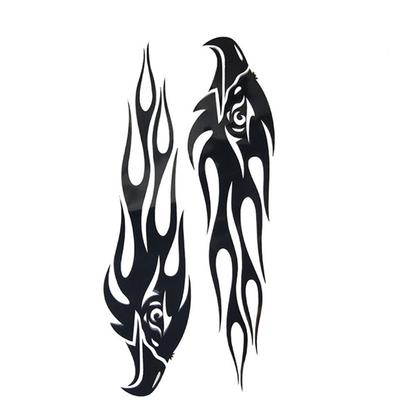 2 Stück individuelle Auto-Aufkleber, DIY-Set, Adler-Flammen-Muster, reflektierend, für Roller, Fahrrad, cooler Aufkleber, Logo, reflektierendes Styling