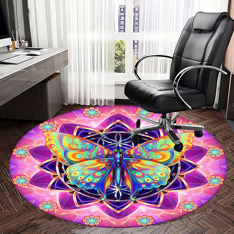 Colorful Butterfly Office Carpet Chair Mats, Home Decor, Sofa Rug, Office Carpet Gift for Bedroom, Living Room, Various Rooms1118165a