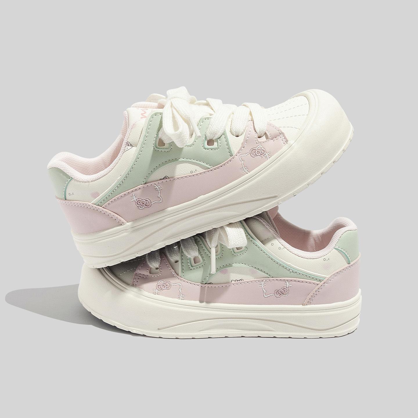 Новые Модные Низкие Кроссовки, Удобные и Универсальные Повседневные Сникеры 40 розовый/зелёный