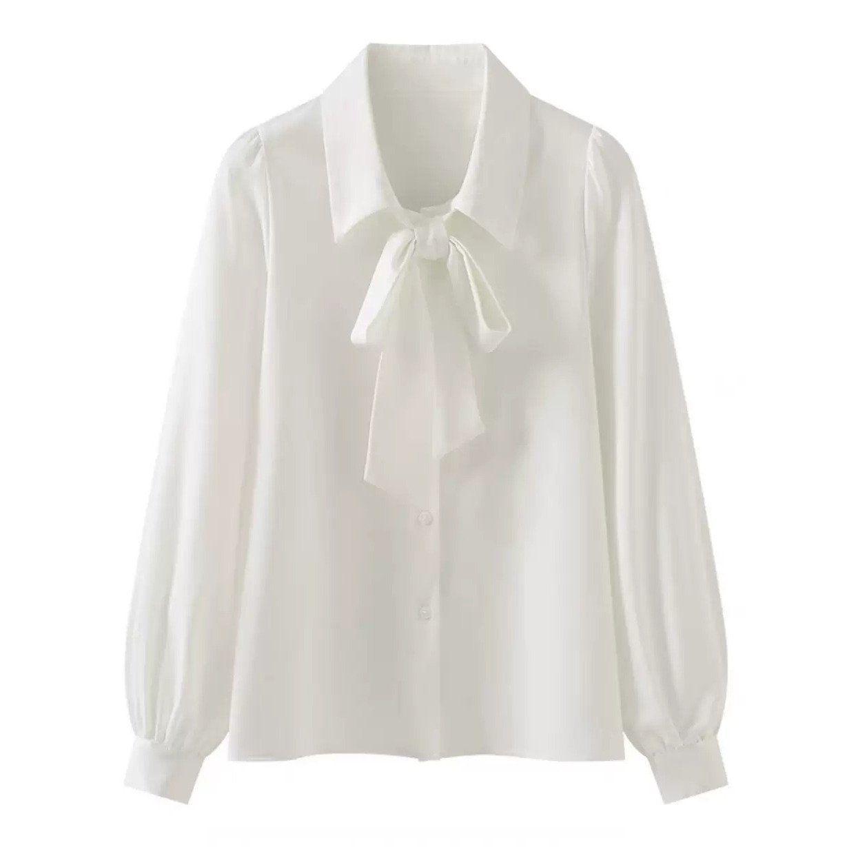 Женская шикарная белая высококачественная французская шнуровка с бантом – Стильный новый дизайн с длинным рукавом XXS