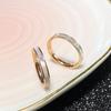 Chic 18K Rose Gold Plated Korean Titanium Steel Mother-of-Pearl Ring for Women Students