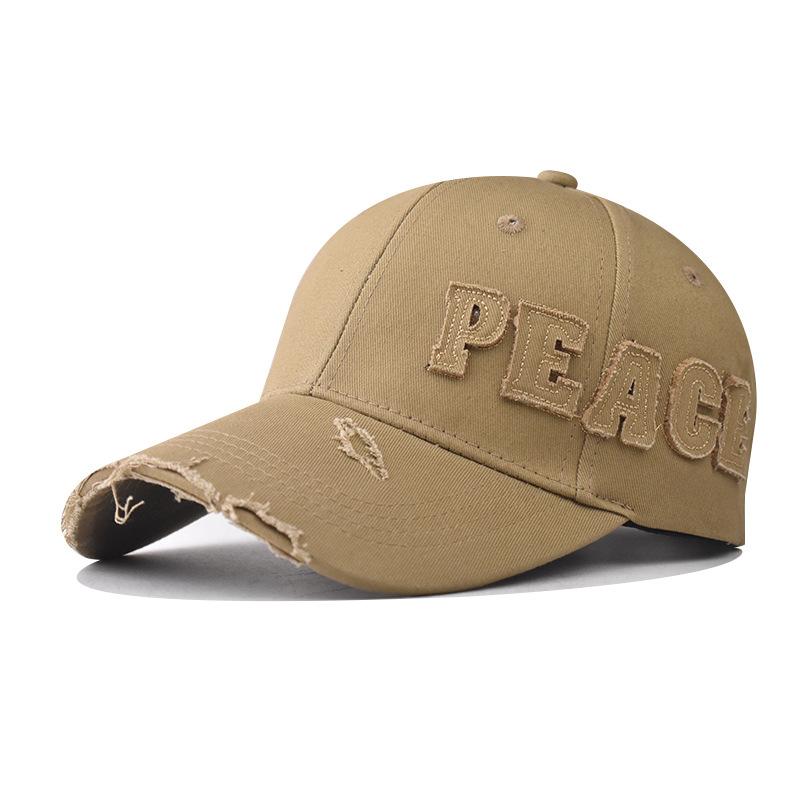 New Cotton Three-dimensional Patch Embroidered PEACE Embroidered Baseball Cap Plus Hard Oxford Lining Hat Unchanged
