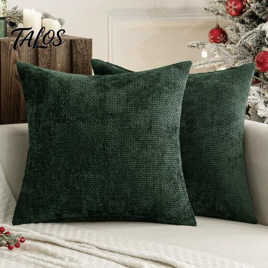 Textured Fabric Throw Covers Weave Texture Cushion Case, Chenille Pillow Cover, Solid Color Cover Elegant Bedroom Shams with Zipper for Living