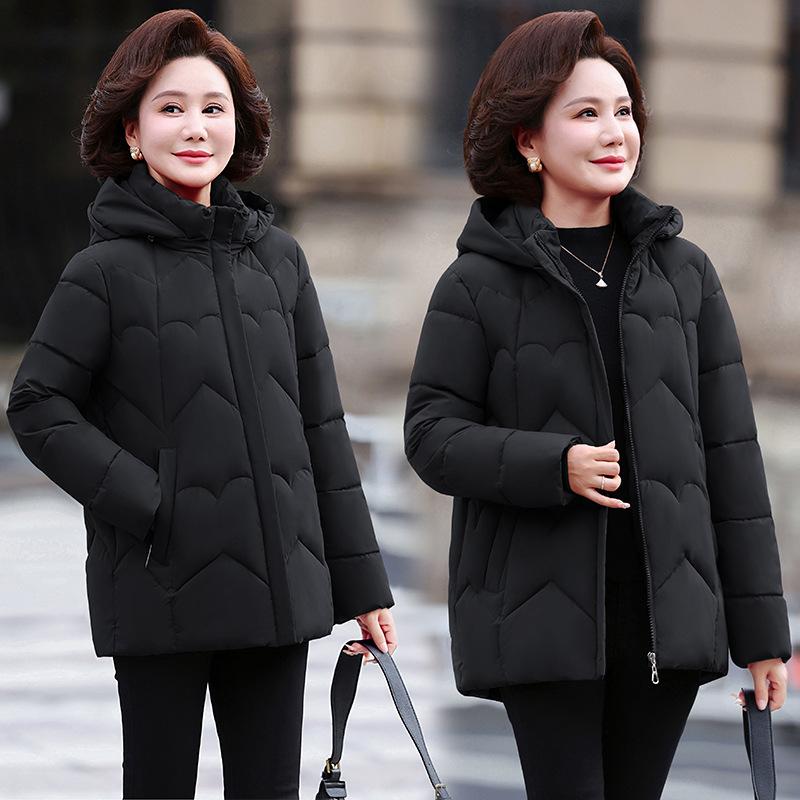 Women’s Short Hooded Windproof Thicken Warm Winter Jacket Gift for Mom