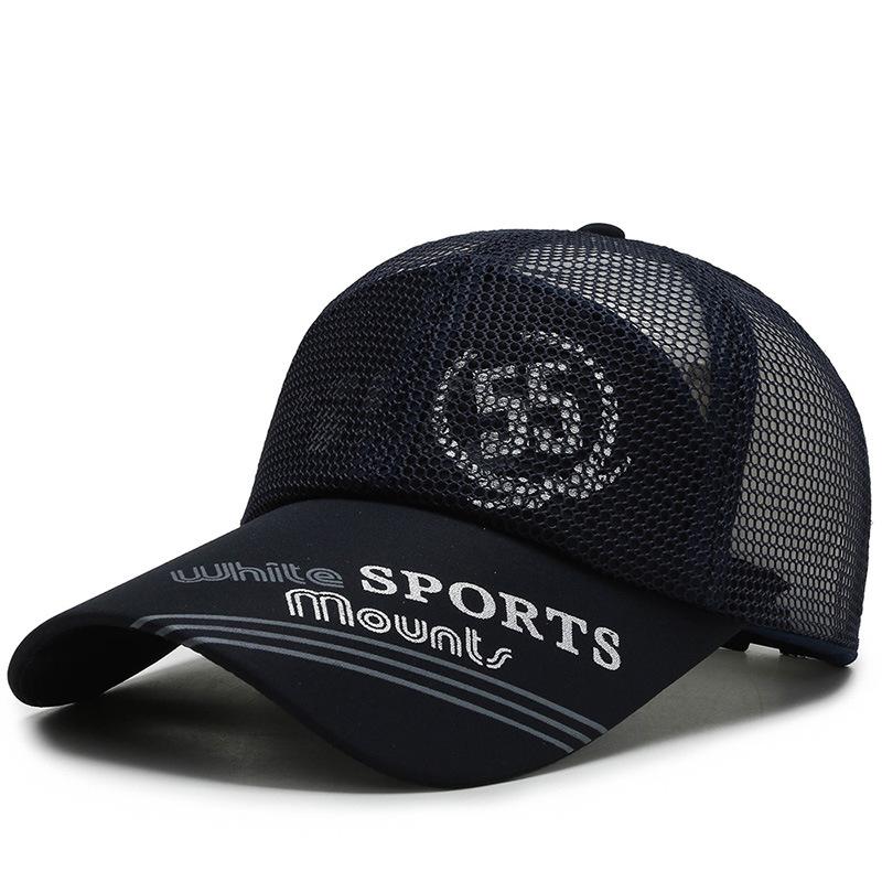 

Mount White Sports Letter Printing Mesh Baseball Cap Sun Protection Breathable синій