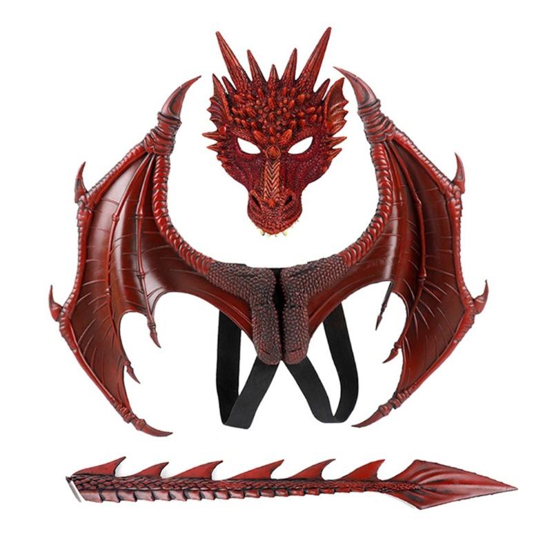 Dragon Mask Wing and Tail Kids Costume Kid Cosplay Wedding Party Halloween Christmas Costume Decoration Wing