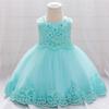 Girls' Formal Princess Dress - Floral Lace Mesh with Flower Detail, Ideal for Weddings
