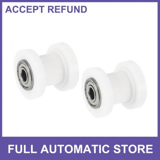 TWO 8mm Chain Tensioner Roller Slider Pulley Wheel Idler for Dirt Pit Bike